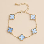Colorful Shell Charm Bracelet with Gold Detailing: Pink / One / 5SB21068