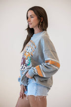HEATHER GREY Tennessee Langford Multimedia OS Fleece Crew