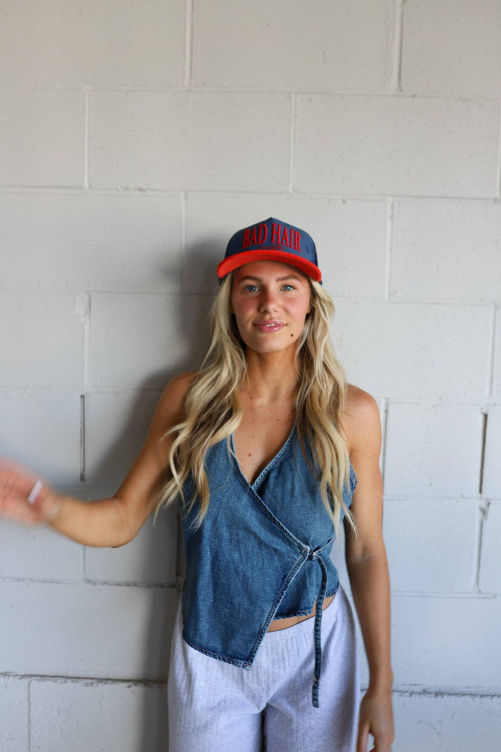 Bad Hair Day Trucker Hat: CREAM CORDUROY