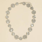 Hammered Coin Disc Station Necklace: GD