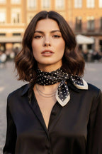 Black Amie Polka Dot Print Bandana