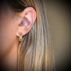 CRISS-CROSS HOOP EARRINGS | gold | stud post hoops