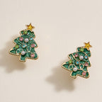 Christmas Tree Enamel Stud Earrings: White / One / 4BE32041