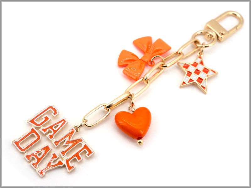 Gameday Bag Charm with Star, Bow, and Heart!