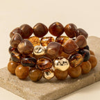 Metallic And Marble Acrylic Beads Bracelet: BR