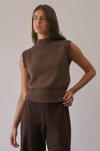 Choco Lexi Ribbed Mock Neck Sweater Vest