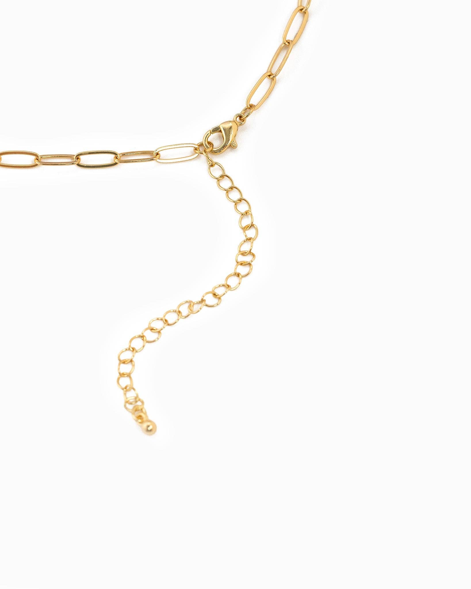 Multi Pearl Bow Charm Necklace: Gold