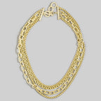 Layered Multi Strand Toggle Necklace: G