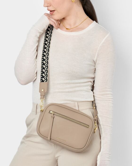 Hallie Crossbody Bag in Light Taupe/KATIE LOXTON