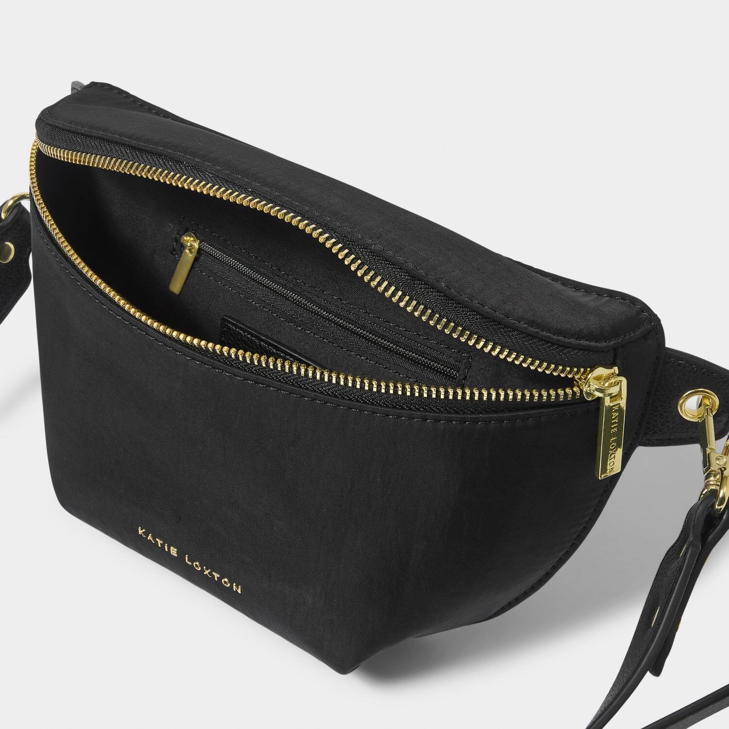 Black Nylon Luxe Belt Bag/KATIE LOXTON