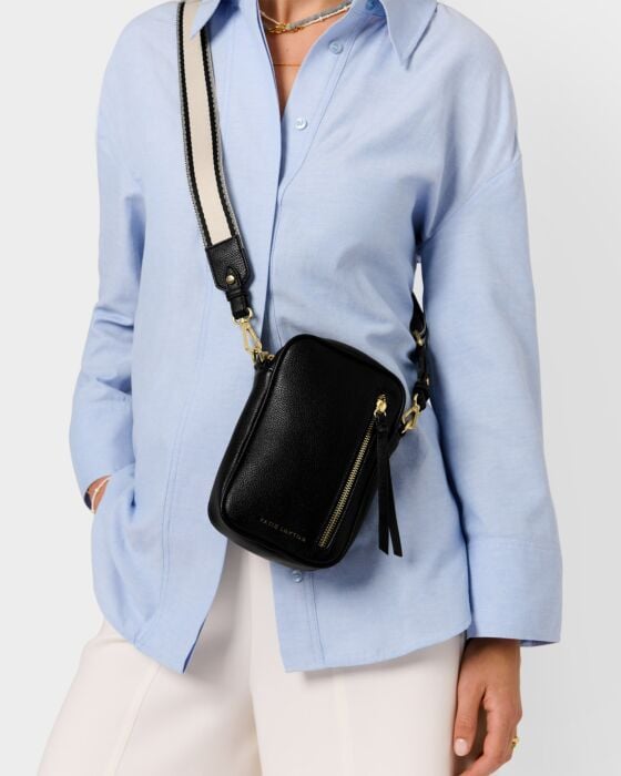 Hallie Small Crossbody Bag in Black/KATIE LOXTON