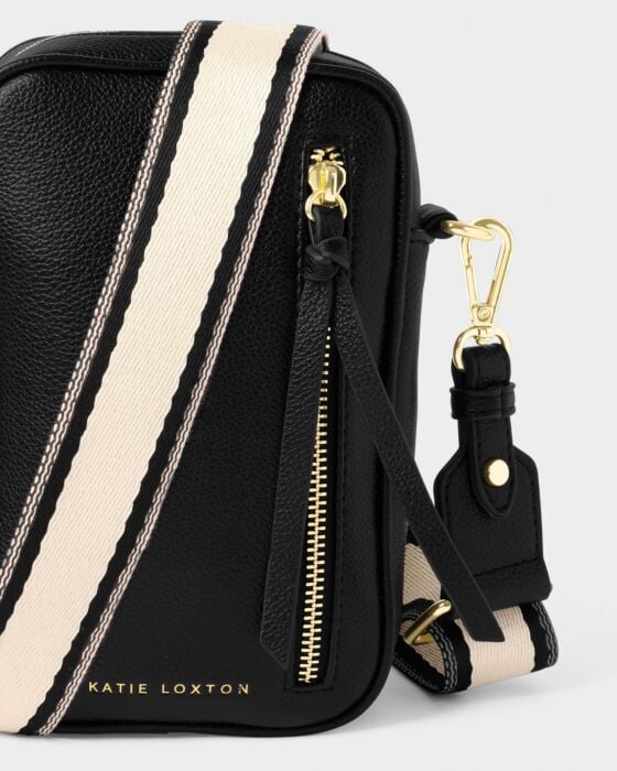 Hallie Small Crossbody Bag in Black/KATIE LOXTON
