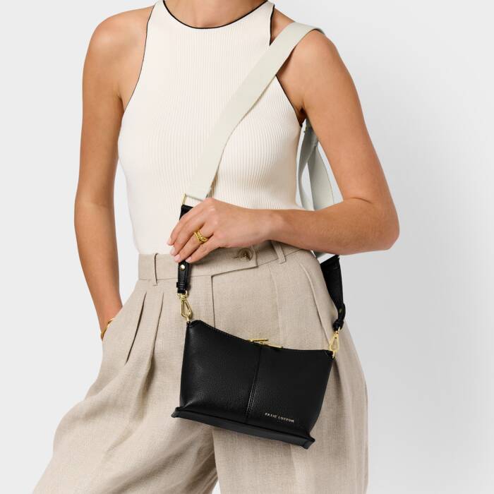 Black Laila Sloutch Crossbody Bag/KATIE LOXTON