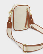 Hallie Canvas Small Crossbody Bag Cognac/Canvas/KATIE LOXTON