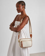 Hallie Canvas Crossbody Bag in Cognac/KATIE LOXTON