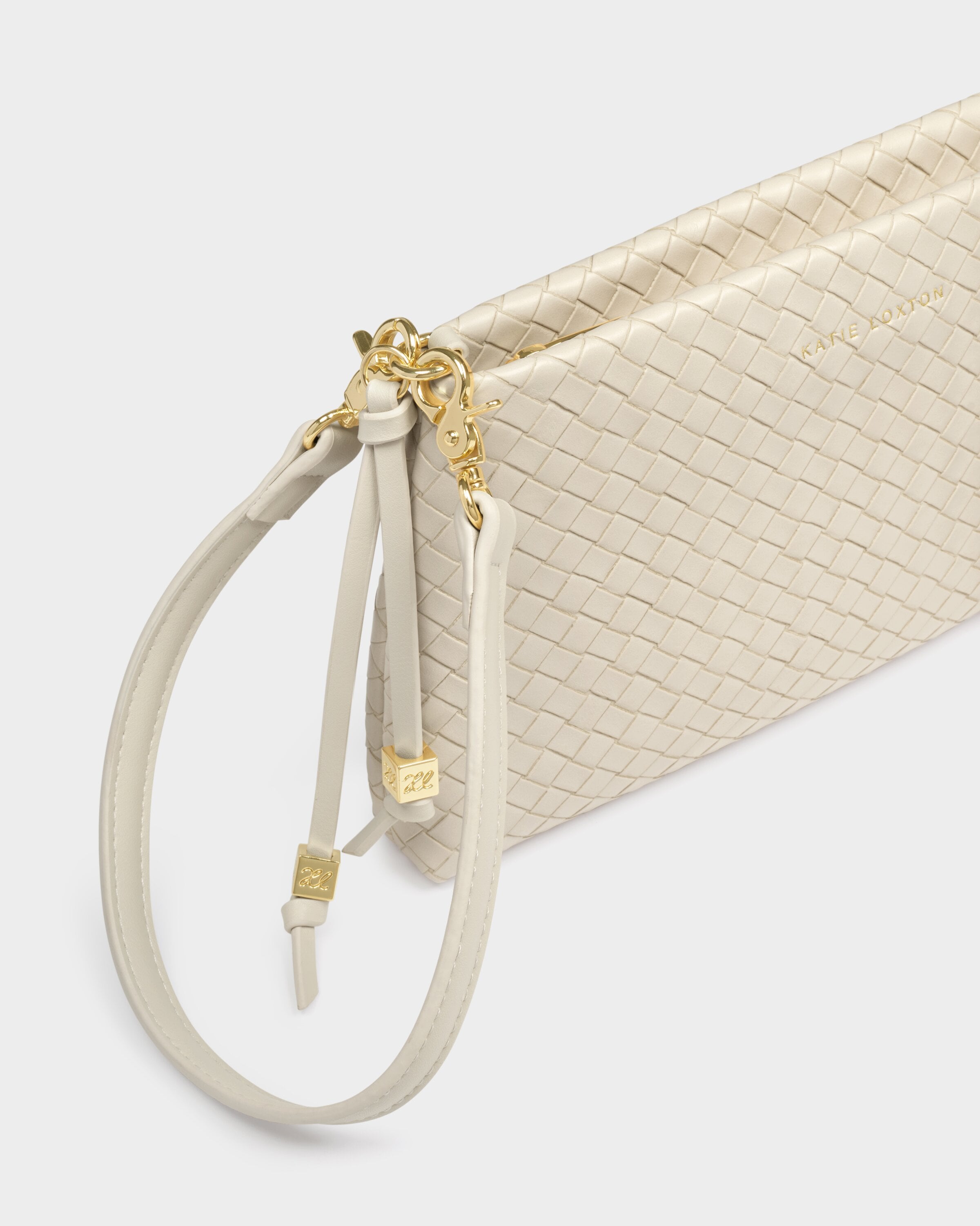 Nova Woven Small Shoulder Bag in Oyster/KATIE LOXTON