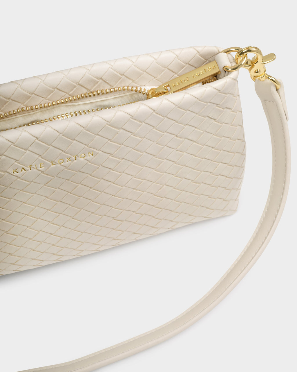 Nova Woven Small Shoulder Bag in Oyster/KATIE LOXTON