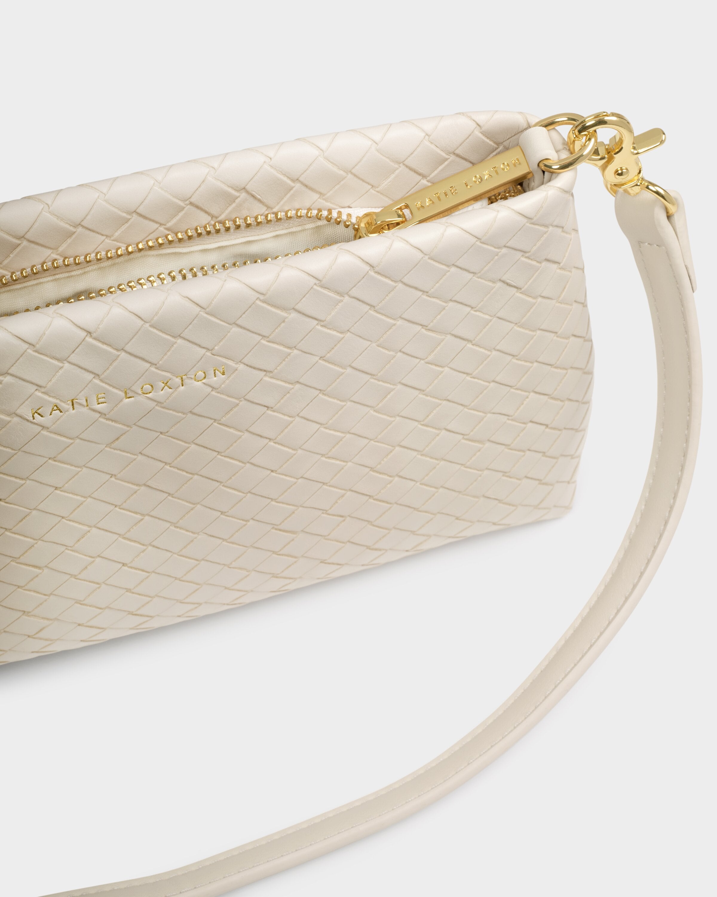 Nova Woven Small Shoulder Bag in Oyster/KATIE LOXTON
