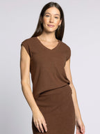 MISTY TOP & SKIRT SET BROWN