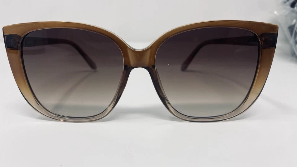 Quay Australia Ever After Coffee Doe Brown Sunglasses Statement Cat Eye