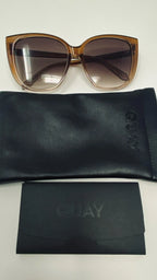Quay Australia Ever After Coffee Doe Brown Sunglasses Statement Cat Eye