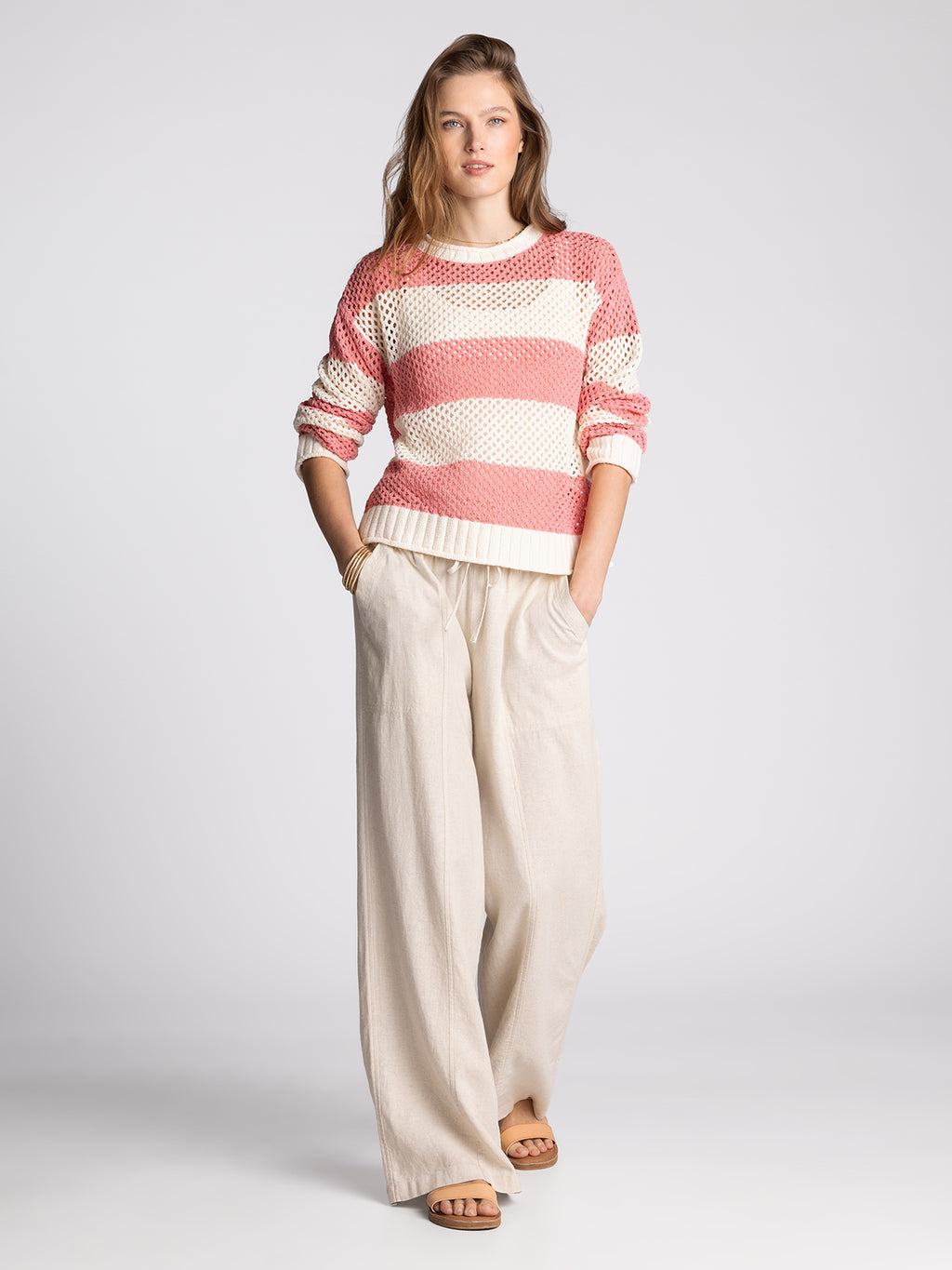 CREAM ROSE PINK FLORIANA SWEATER