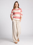 CREAM ROSE PINK FLORIANA SWEATER