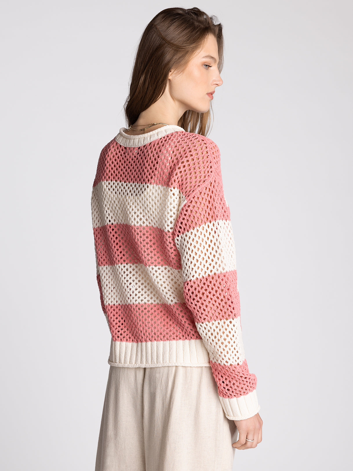 CREAM ROSE PINK FLORIANA SWEATER