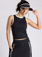 BLACK IVORY CARTER TANK AND SKORT SET