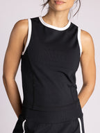 BLACK IVORY CARTER TANK AND SKORT SET