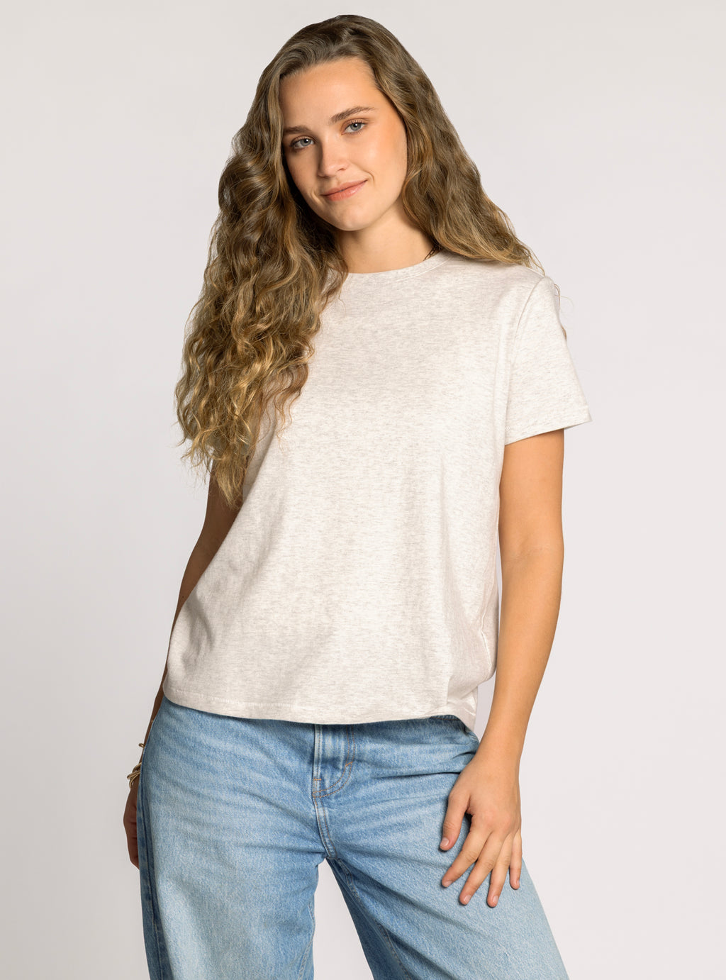 LIGHT HEATHER GREY ASHER TEE