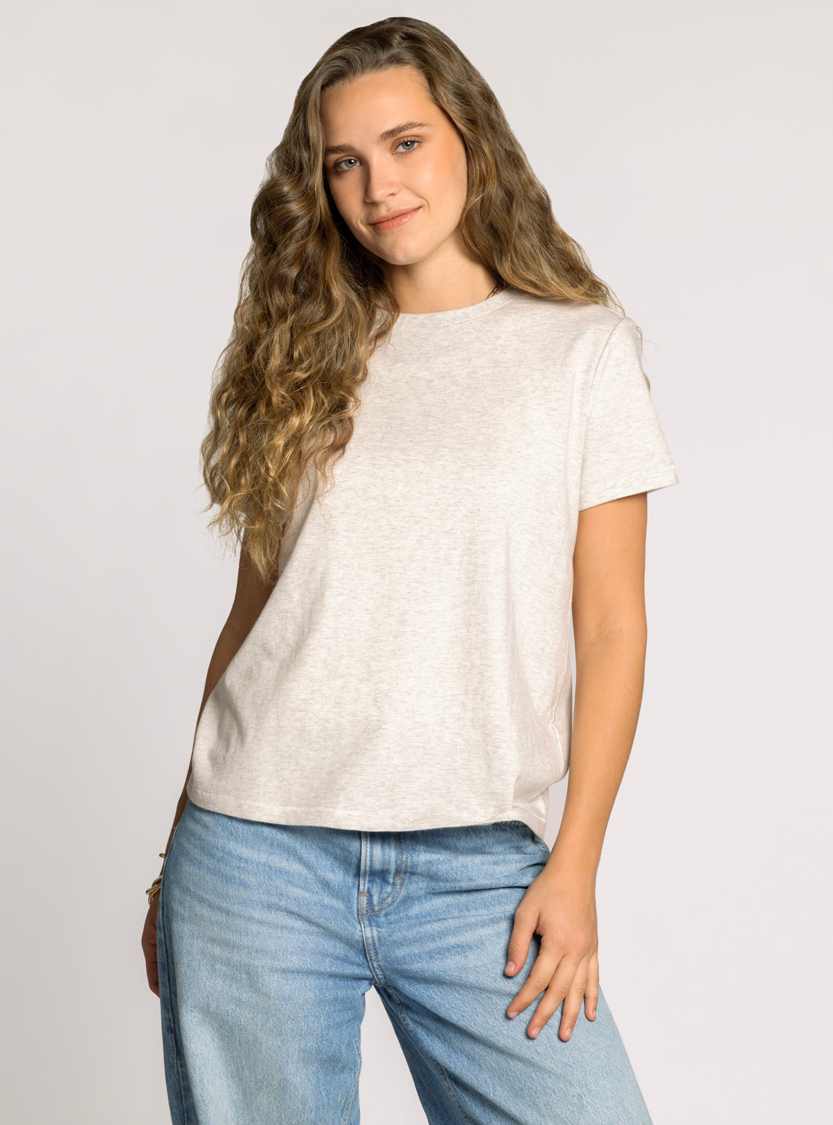 LIGHT HEATHER GREY ASHER TEE