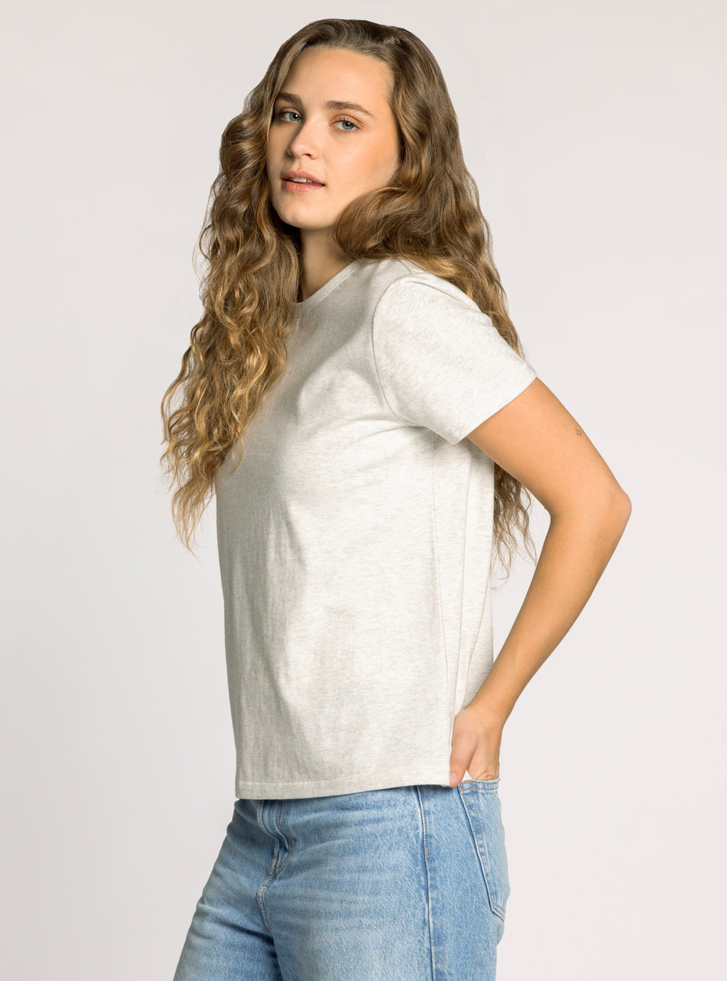 LIGHT HEATHER GREY ASHER TEE
