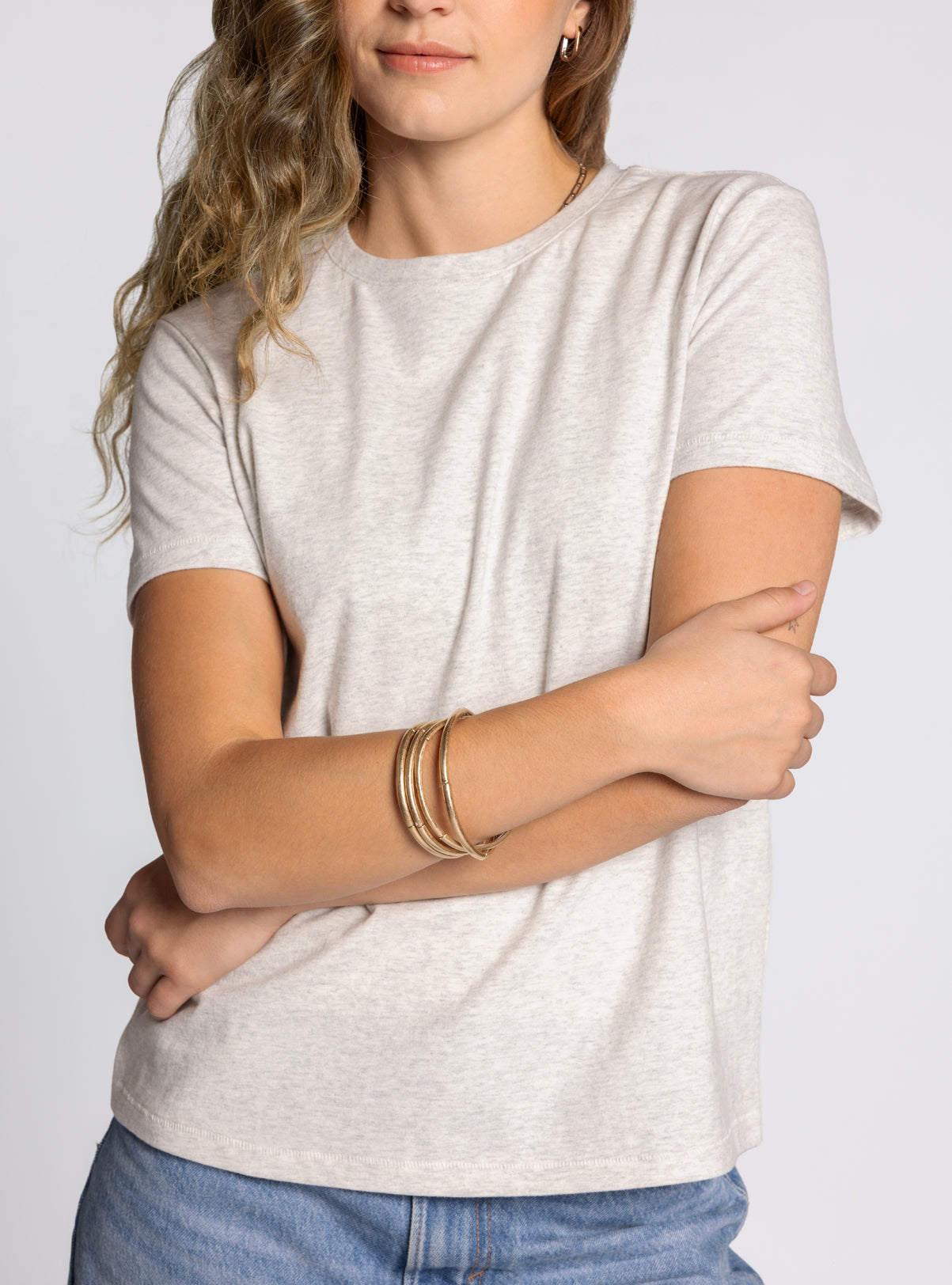 LIGHT HEATHER GREY ASHER TEE