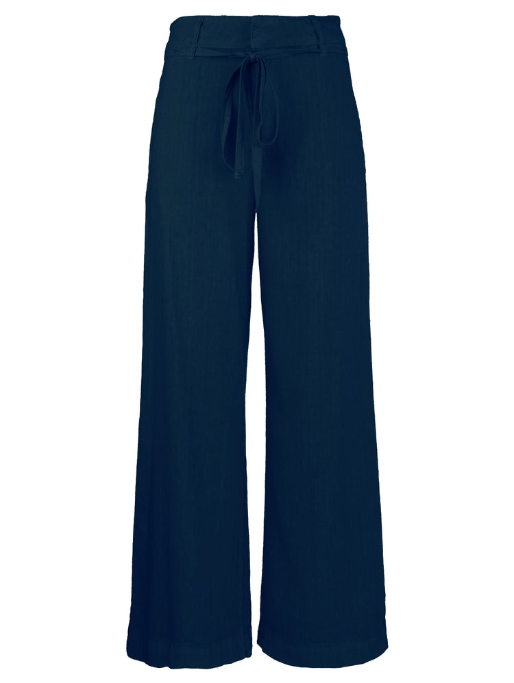 Coastal Blue MEG - LINEN WIDE LEG PANT W/ SEAM PKT