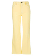 Pastel Yellow KELSEY HIGH RISE ANKLE FLARE WITH RAW HEM