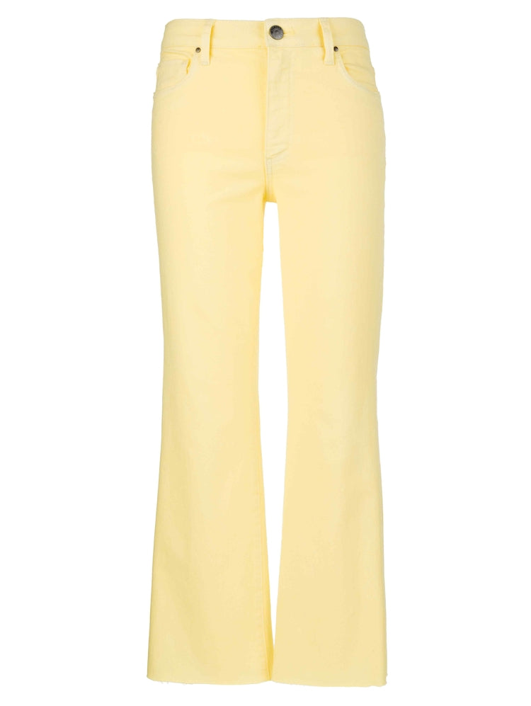 Pastel Yellow KELSEY HIGH RISE ANKLE FLARE WITH RAW HEM