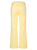 Pastel Yellow KELSEY HIGH RISE ANKLE FLARE WITH RAW HEM