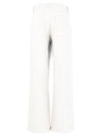 White MEG- HIGH RISE, WIDE STRAIGHT LEGS, FRONT PLEATS
