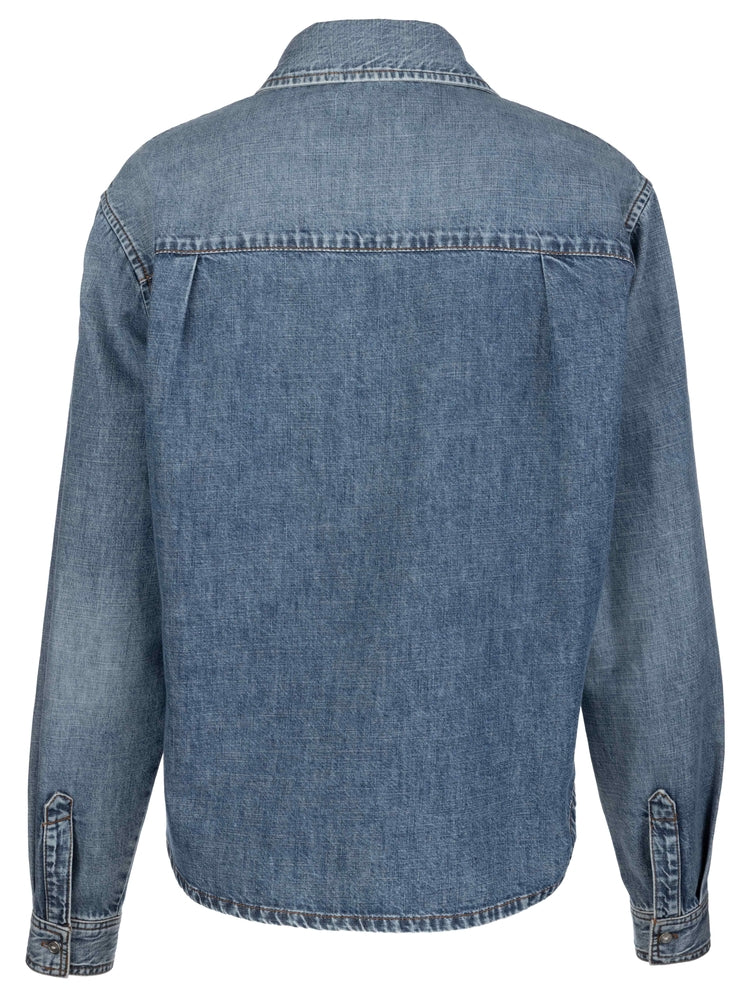 HARLEY- DENIM TOP W/DART & LONG SLEEVE