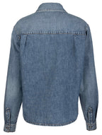 HARLEY- DENIM TOP W/DART & LONG SLEEVE