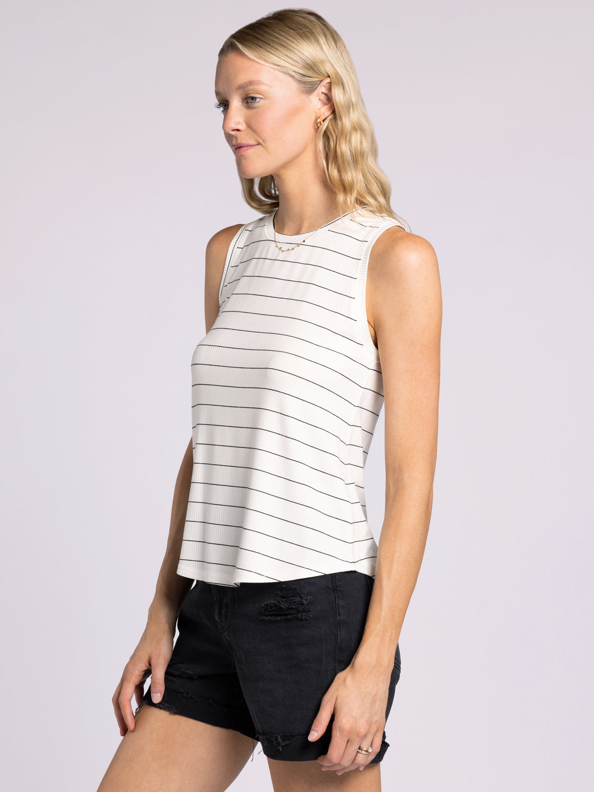Cream Black EUCLID TANK