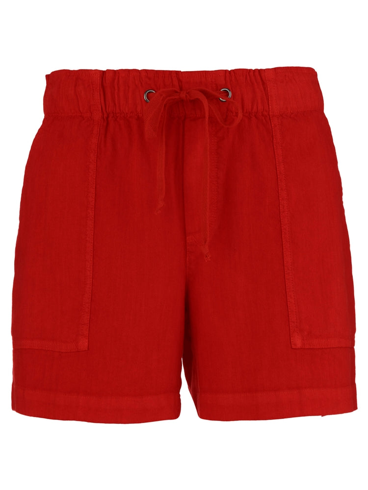 RED KATANA HIGH RISE SHORT DRAWSTRING W/PORKCHOP PKTS