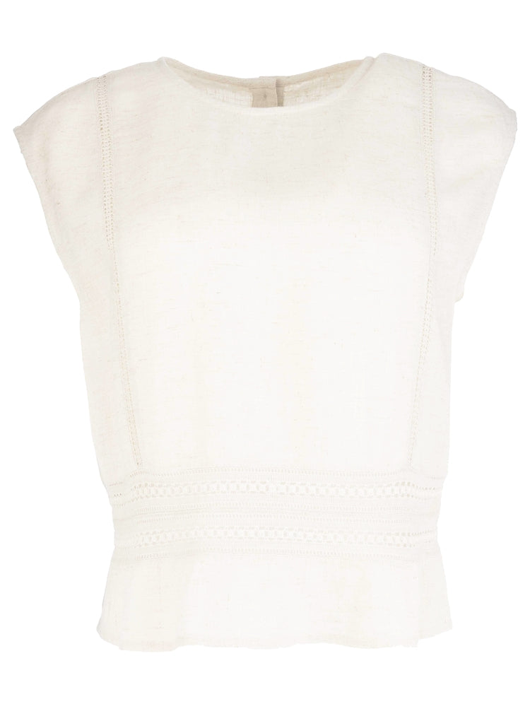 White CARLY- CROCHET LATTIC TANK TOP