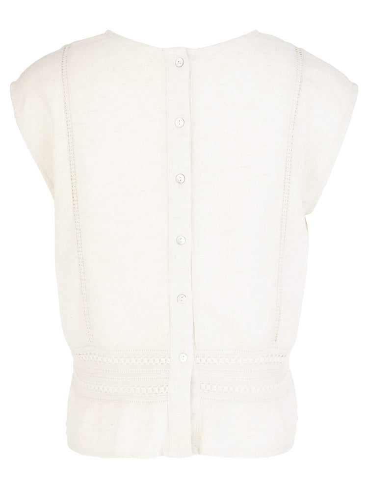 White CARLY- CROCHET LATTIC TANK TOP