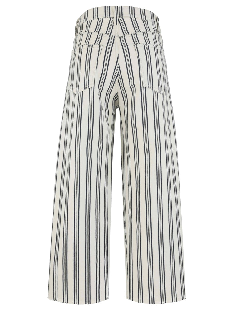 KUT Navy/Ivory GWEN HIGH RISE WIDE LEG SLOUCHY RAW HEM 5 PKTS