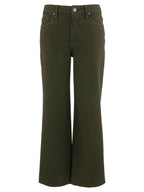 KUT TUSCAN OLIVE MEG HIGH RISE FAB AB WIDE LEG RAW HEM