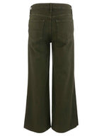 KUT TUSCAN OLIVE MEG HIGH RISE FAB AB WIDE LEG RAW HEM