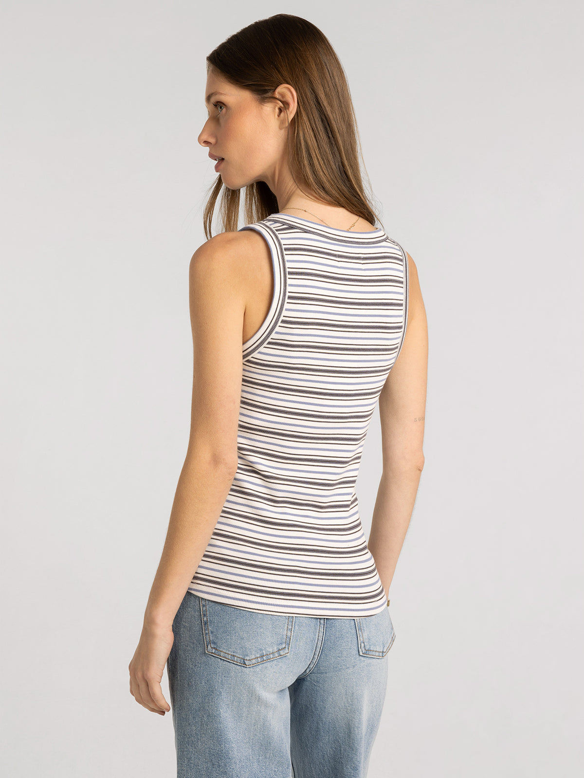WHITE MULTI STRIPED EDLIN TANK